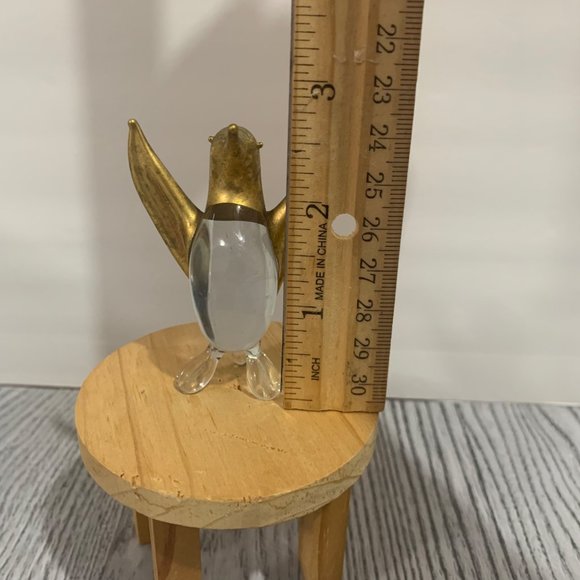 PAC Prestige American Corp Glass Art And Brass Penguin Figurine - Picture 5 of 5
